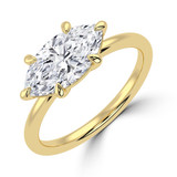 Marquise Lab Created Diamond Horizontally Set Solitaire Engagement Ring in Yellow Gold (MVSLG1445-Y)