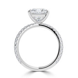 Princess Lab Created Diamond Crossover Split Shank Solitaire with Accents Engagement Ring in White Gold (MVSLG1446-W)