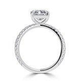 Radiant Lab Created Diamond Crossover Split Shank Solitaire with Accents Engagement Ring in White Gold (MVSLG1447-W)