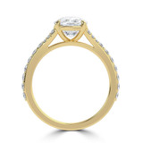 Cushion Lab Created Diamond Cathedral Split Shank Solitaire with Accents Engagement Ring in Yellow Gold (MVSLG1448-Y)