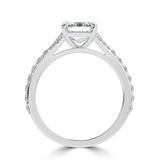 Emerald Lab Created Diamond Cathedral Split Shank Solitaire with Accents Engagement Ring in White Gold (MVSLG1449-W)