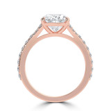 Oval Lab Created Diamond Cathedral Split Shank Solitaire with Accents Engagement Ring in Rose Gold (MVSLG1451-R)