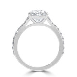Oval Lab Created Diamond Cathedral Split Shank Solitaire with Accents Engagement Ring in White Gold (MVSLG1451-W)