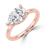 Pear Lab Created Diamond Horizontally Set Open Bridge Solitaire Engagement Ring in Rose Gold (MVSLG1455-R)