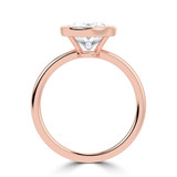 Oval Lab Created Diamond Bezel Set Solitaire Engagement Ring in Rose Gold (MVSLG1456-R)