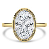 Oval Lab Created Diamond Bezel Set Solitaire Engagement Ring in Yellow Gold (MVSLG1456-Y)