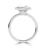 Round Lab Created Diamond Bezel Set Solitaire Engagement Ring in White Gold (MVSLG1457-W)