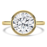 Round Lab Created Diamond Bezel Set Solitaire Engagement Ring in Yellow Gold (MVSLG1457-Y)