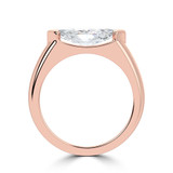 Marquise Lab Created Diamond Horizontally Tension Set Solitaire Engagement Ring in Rose Gold (MVSLG1458-R)