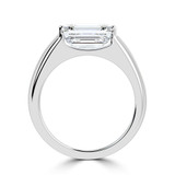 Emerald Lab Created Diamond Horizontally Tension Set Solitaire Engagement Ring in White Gold (MVSLG1459-W)