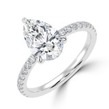 Pear Lab Created Diamond Hidden Halo Solitaire with Accents Engagement Ring in White Gold (MVSLG1464-W)