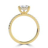 Pear Lab Created Diamond Hidden Halo Solitaire with Accents Engagement Ring in Yellow Gold (MVSLG1464-Y)