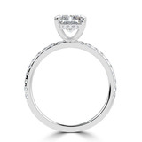 Radiant Lab Created Diamond Hidden Halo Solitaire with Accents Engagement Ring in White Gold (MVSLG1466-W)