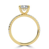 Radiant Lab Created Diamond Hidden Halo Solitaire with Accents Engagement Ring in Yellow Gold (MVSLG1466-Y)
