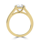 Round Lab Created Diamond Cathedral Split Shank Solitaire Engagement Ring in Yellow Gold (MVSLG1469-Y)
