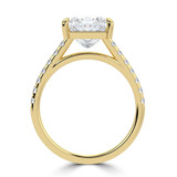 Princess Lab Created Diamond Cathedral Open Bridge Solitaire with Accents Engagement Ring in Yellow Gold (MVSLG1473-Y)
