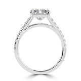 Radiant Lab Created Diamond Cathedral Open Bridge Solitaire with Accents Engagement Ring in White Gold (MVSLG1474-W)