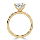 Pear Lab Created Diamond Hidden Halo Solitaire with Accents Engagement Ring in Yellow Gold with Channel Set Emerald Accents (MVSLG1476-Y)