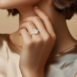 Pear Lab Created Diamond Hidden Halo Solitaire with Accents Engagement Ring in Yellow Gold with Channel Set Emerald Accents (MVSLG1476-Y)