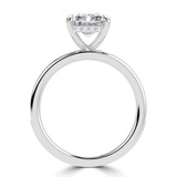 Radiant Lab Created Diamond Hidden Halo Solitaire with Accents Engagement Ring in White Gold with Channel Set Emerald Accents (MVSLG1478-W)