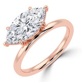 Marquise Lab Created Diamond Offset Center Stone Open Bridge Solitaire Engagement Ring in Rose Gold (MVSLG1482-R)