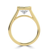 Cushion Lab Created Diamond Vintage Bezel Set Open Bridge Solitaire Engagement Ring in Yellow Gold (MVSLG1483-Y)