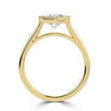 Pear Lab Created Diamond Vintage Bezel Set Open Bridge Solitaire Engagement Ring in Yellow Gold (MVSLG1486-Y)