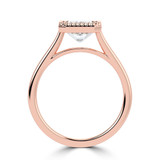 Radiant Lab Created Diamond Vintage Bezel Set Open Bridge Solitaire Engagement Ring in Rose Gold (MVSLG1488-R)