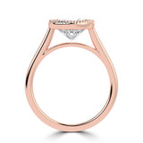 Round Lab Created Diamond Vintage Bezel Set Open Bridge Solitaire Engagement Ring in Rose Gold (MVSLG1489-R)