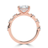 Oval Lab Created Diamond Hidden Halo Solitaire with Accents Engagement Ring in Rose Gold (MVSLG1498-R)
