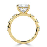 Princess Lab Created Diamond Hidden Halo Solitaire with Accents Engagement Ring in Yellow Gold (MVSLG1499-Y)