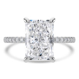 Radiant Lab Created Diamond Bezel Set Open Bridge Solitaire with Accents Engagement Ring in White Gold (MVSLG1503-W)