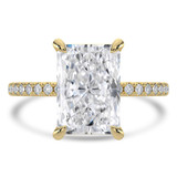 Radiant Lab Created Diamond Bezel Set Open Bridge Solitaire with Accents Engagement Ring in Yellow Gold (MVSLG1503-Y)