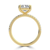 Radiant Lab Created Diamond Bezel Set Open Bridge Solitaire with Accents Engagement Ring in Yellow Gold (MVSLG1503-Y)