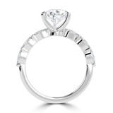 Pear Lab Created Diamond Shared Prong Solitaire with Accents Engagement Ring in White Gold with Marquise Accents (MVSLG1505-W)