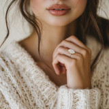 Marquise Lab Created Diamond 6-Prong Open Bridge Rollover Halo Engagement Ring in Yellow Gold with Hidden Halo (MVSLG1506-Y)