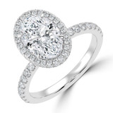 Oval Lab Created Diamond 4-Prong Open Bridge Rollover Halo Engagement Ring in White Gold with Hidden Halo (MVSLG1507-W)