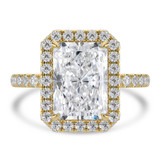 Radiant Lab Created Diamond 4-Prong Open Bridge Rollover Halo Engagement Ring in Yellow Gold with Hidden Halo (MVSLG1508-Y)