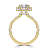 Radiant Lab Created Diamond 4-Prong Open Bridge Rollover Halo Engagement Ring in Yellow Gold with Hidden Halo (MVSLG1508-Y)