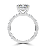 Radiant Lab Created Diamond 4-Prong Hidden Halo Solitaire with Accents Engagement Ring in White Gold (MVSLG1510-W)