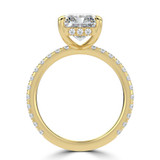 Radiant Lab Created Diamond 4-Prong Hidden Halo Solitaire with Accents Engagement Ring in Yellow Gold (MVSLG1510-Y)