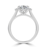 Pear Lab Created Diamond 5-Prong Cathedral Floral Halo Engagement Ring in White Gold (MVSLG1511-W)