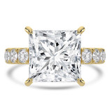 Princess Lab Created Diamond 4-Prong Solitaire with Accents Engagement Ring in Yellow Gold (MVSLG1512-Y)