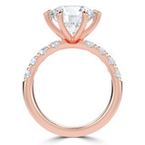 Round Lab Created Diamond 6-Prong Solitaire with Accents Engagement Ring in Rose Gold (MVSLG1513-R)