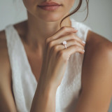 Round Lab Created Diamond 6-Prong Solitaire with Accents Engagement Ring in Rose Gold (MVSLG1513-R)