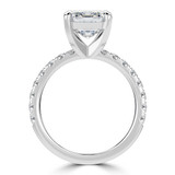 Emerald Lab Created Diamond 4-Prong Solitaire with Accents Engagement Ring in White Gold (MVSLG1518-W)