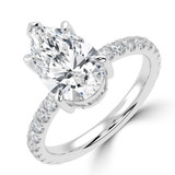 Pear Lab Created Diamond 5-Prong Solitaire with Accents Engagement Ring in White Gold (MVSLG1522-W)