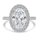 Oval Lab Created Diamond 4-Prong Halo Engagement Ring in White Gold with Hidden Accents (MVSLG1523-W)