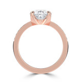 Oval Lab Created Diamond 4-Prong Tapered Solitaire with Accents Engagement Ring in Rose Gold (MVSLG1524-R)