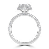 Marquise Lab Created Diamond 4-Prong 3-Row Pave Dome Halo Engagement Ring in White Gold (MVSLG1526-W)